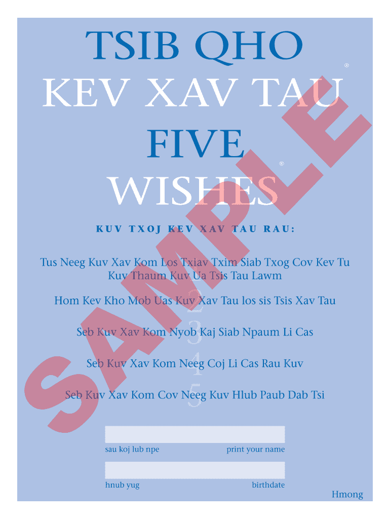 Is There A Free Copy Of The Five Wishes Document Fill Out amp Sign 