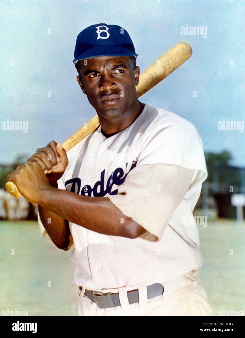 Jackie Robinson 1919 1972 In Brooklyn Dodgers Uniform 1949 