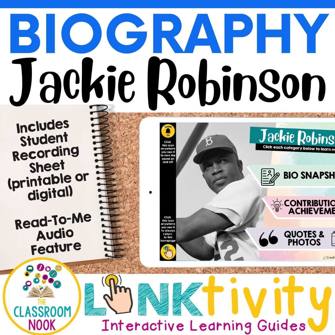 Jackie Robinson Biography LINKtivity For Kids THE CLASSROOM NOOK