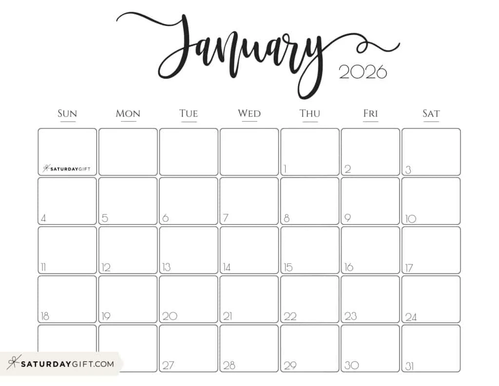 January 2026 Calendar Pdf