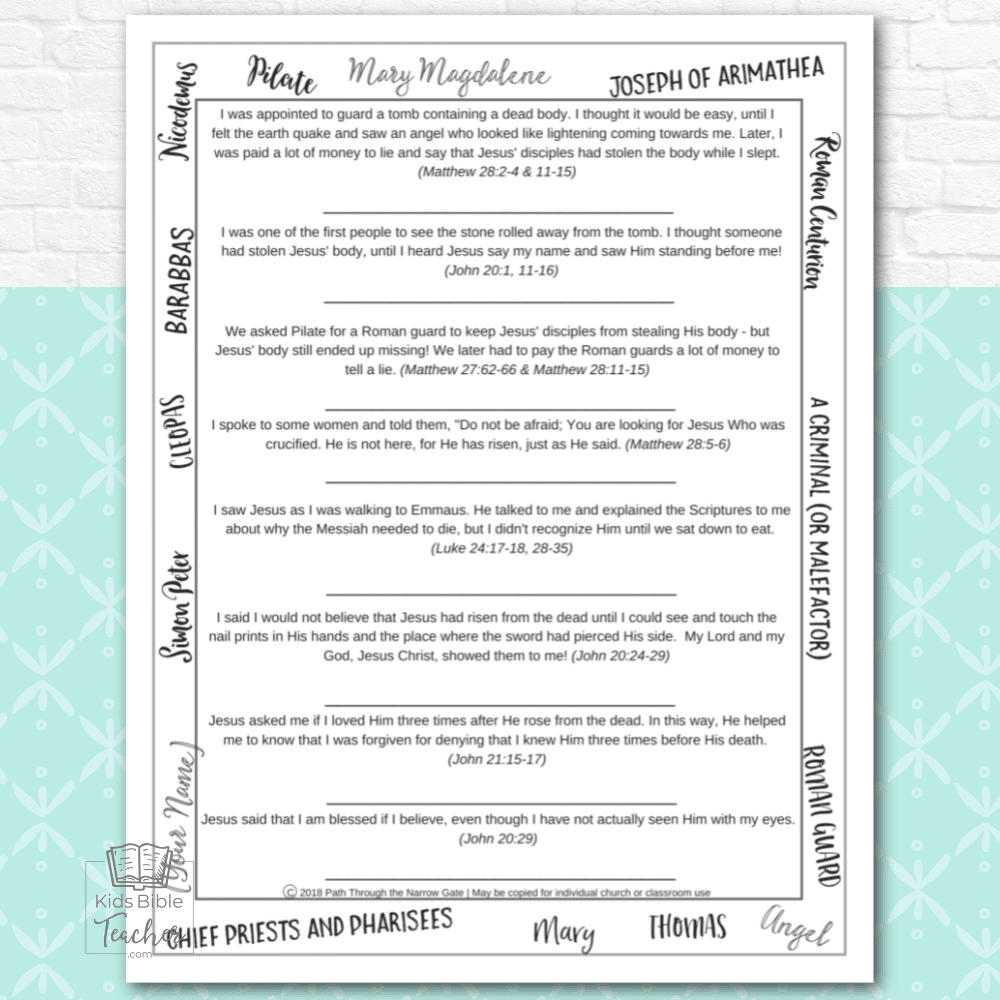 Free Printable Christian Easter Worksheets