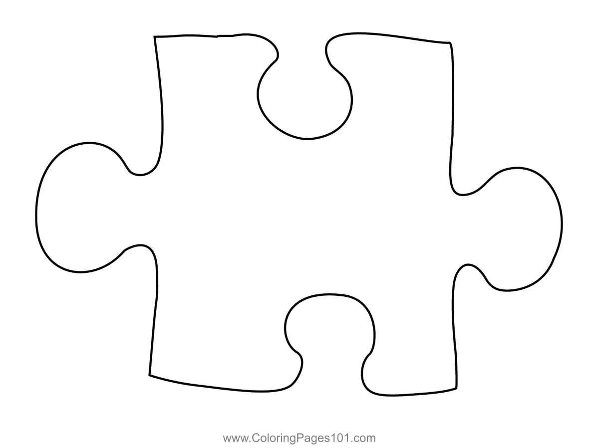 Jigsaw Puzzle Piece Coloring Page For Kids Free Everyday Objects 