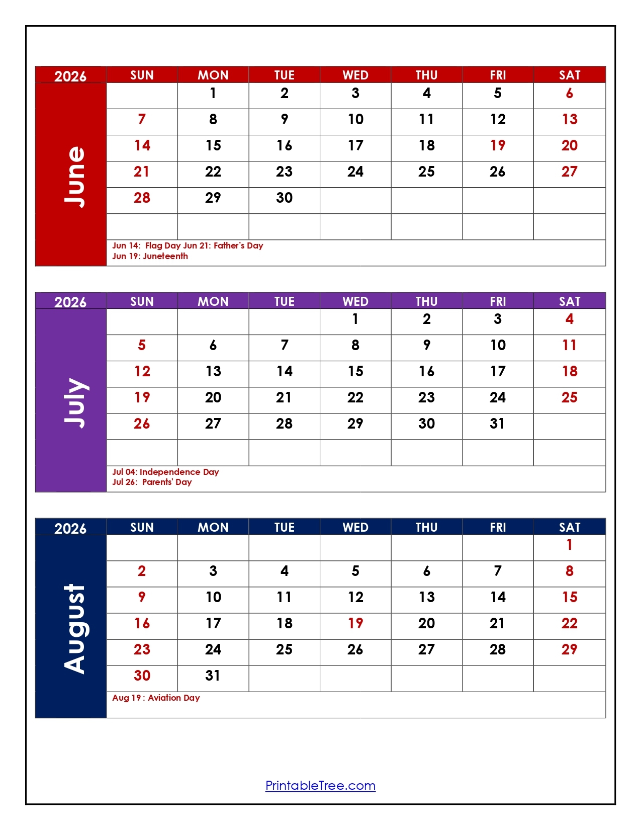 Blank Calendar August 2026-June 2027