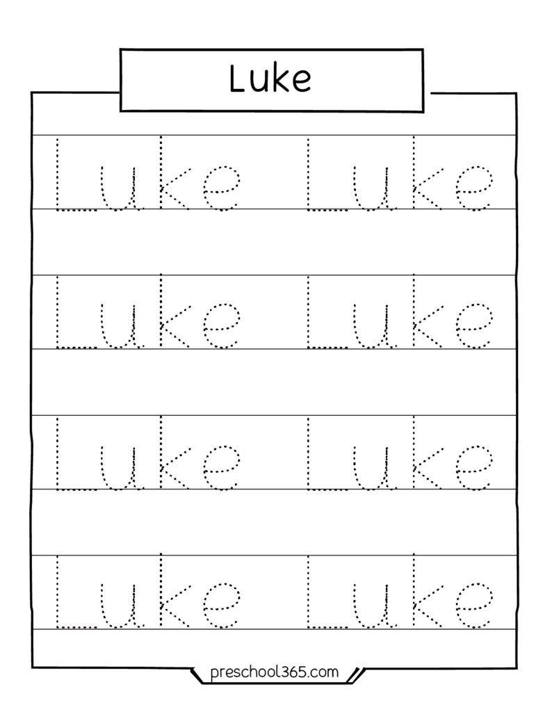 Free Printable Pre K Worksheets Name Tracing