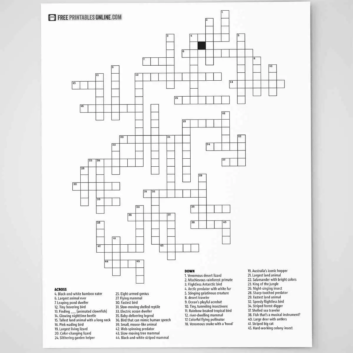 Free Printable Crossword Puzzles For Teachers