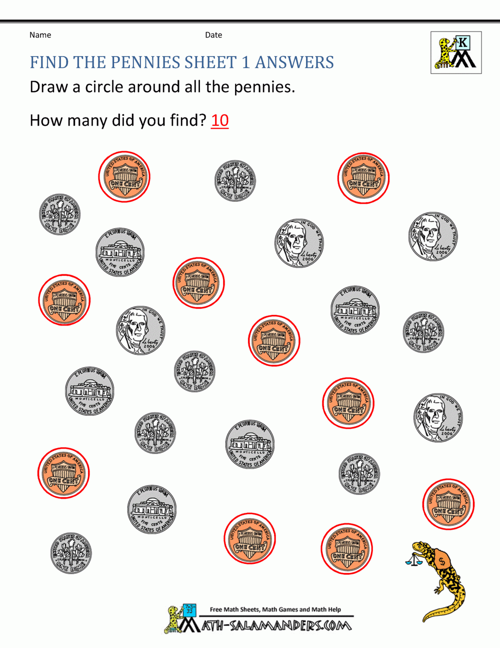 Identifying Coin Worksheets Free Printables
