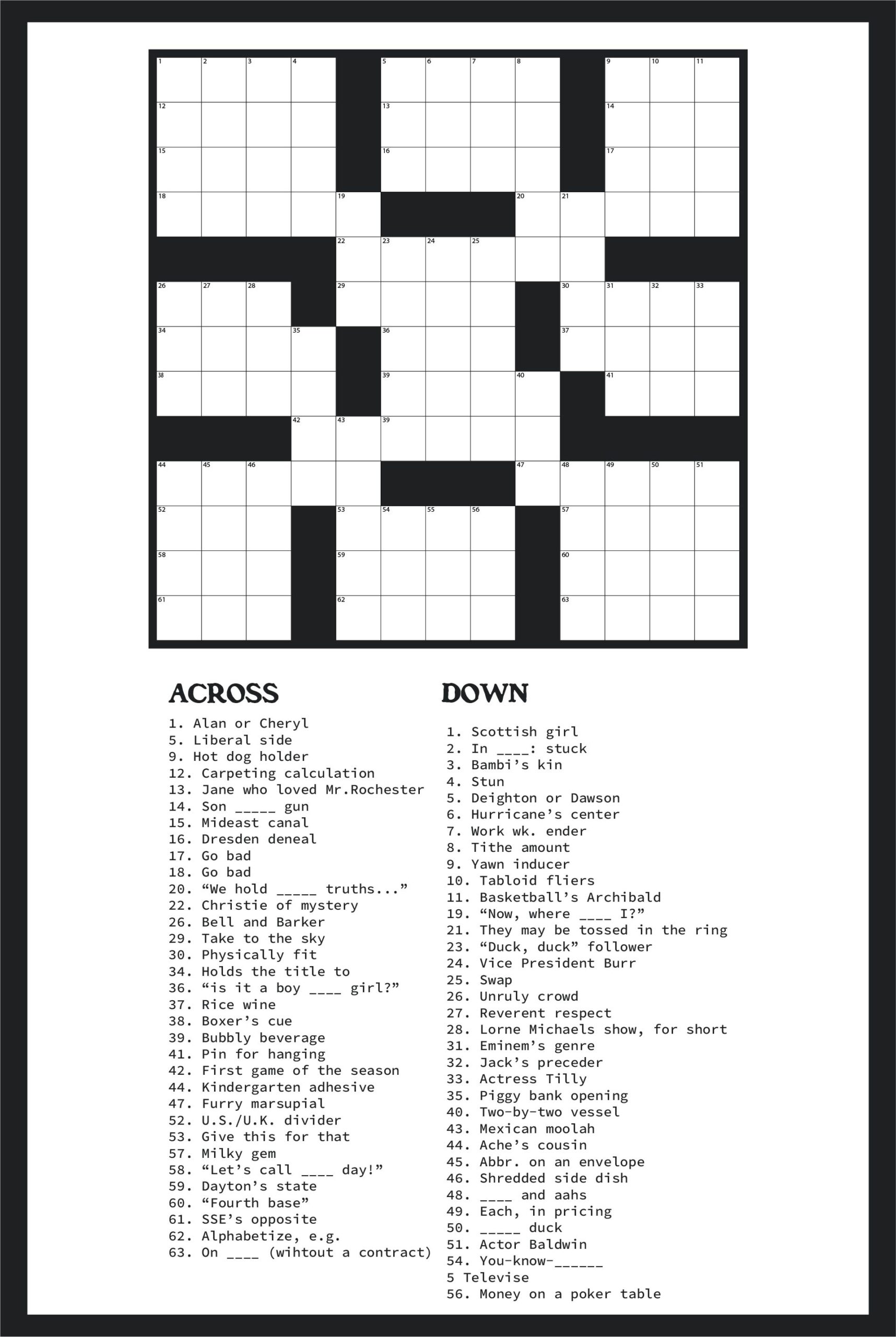 Free Printable Beginner Crossword Puzzles