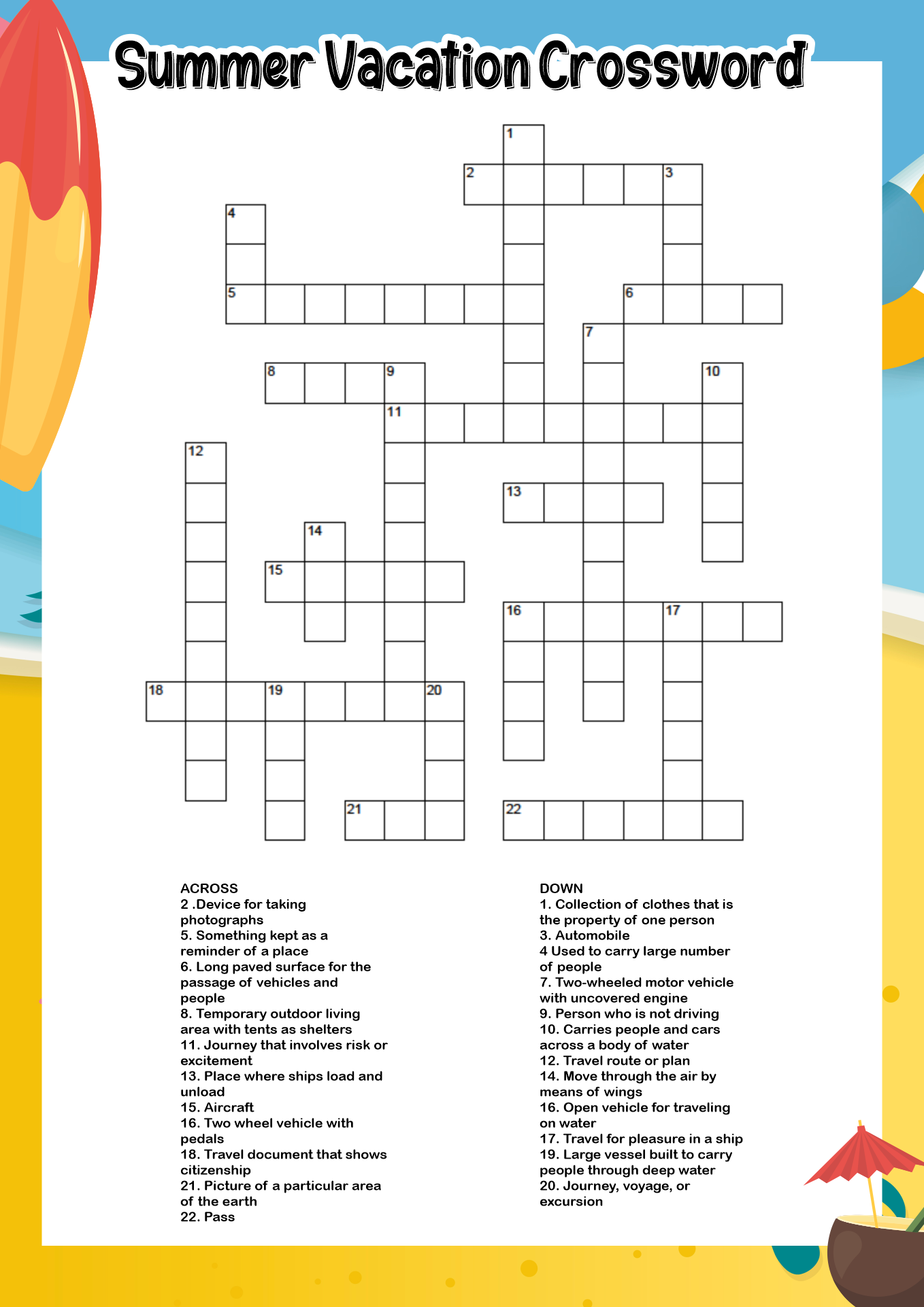 Large Print Easy Crossword Puzzles 10 Free PDF Printables 