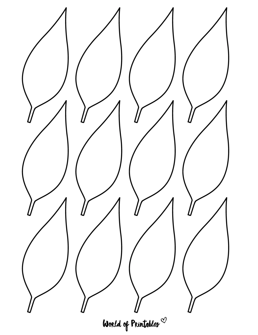 Leaves Template Printable