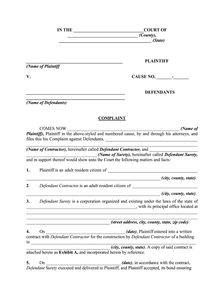 Legal Complaint Template Get A Template AirSlate SignNow