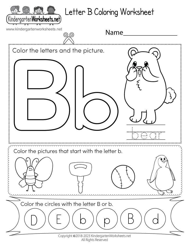 Letter B Coloring Worksheet Free Printable Digital amp PDF