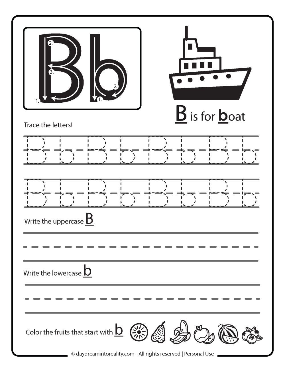 Free Printable Letter B Worksheets Pdf