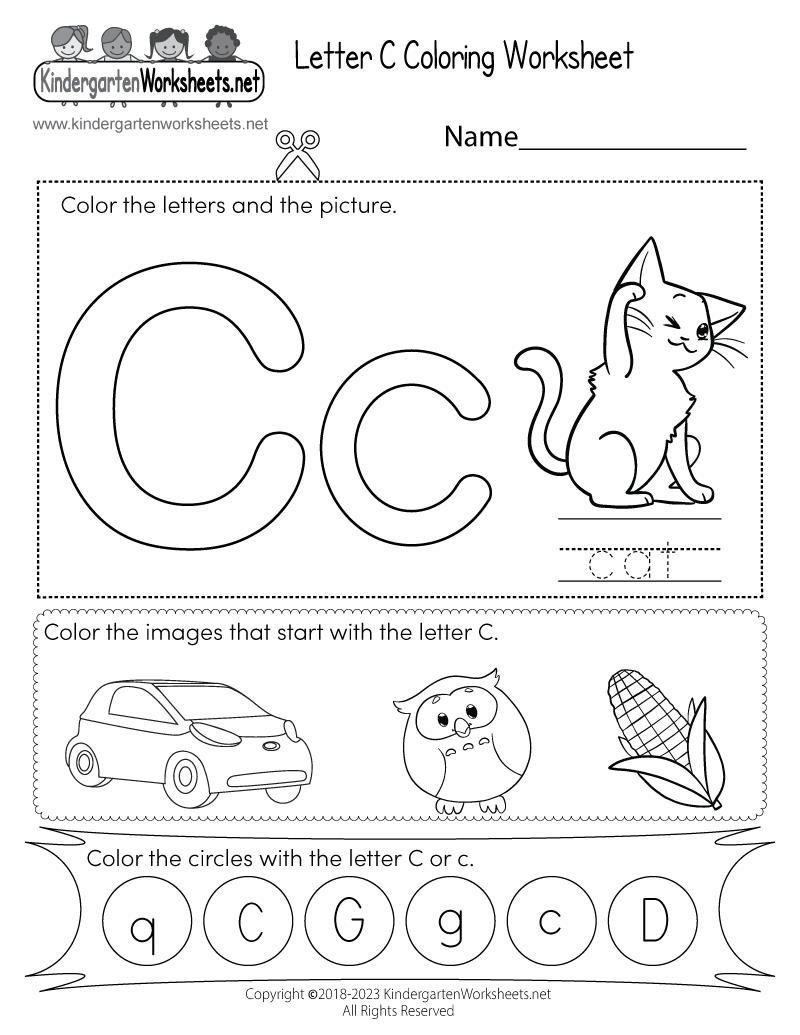 Letter C Coloring Worksheet Free Printable Digital amp PDF