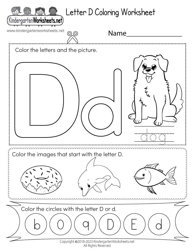 Free Printable Worksheets Letter D Sound
