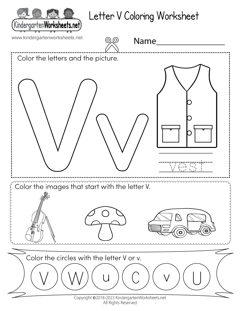 Letter V Coloring Worksheet Free Printable Digital amp PDF