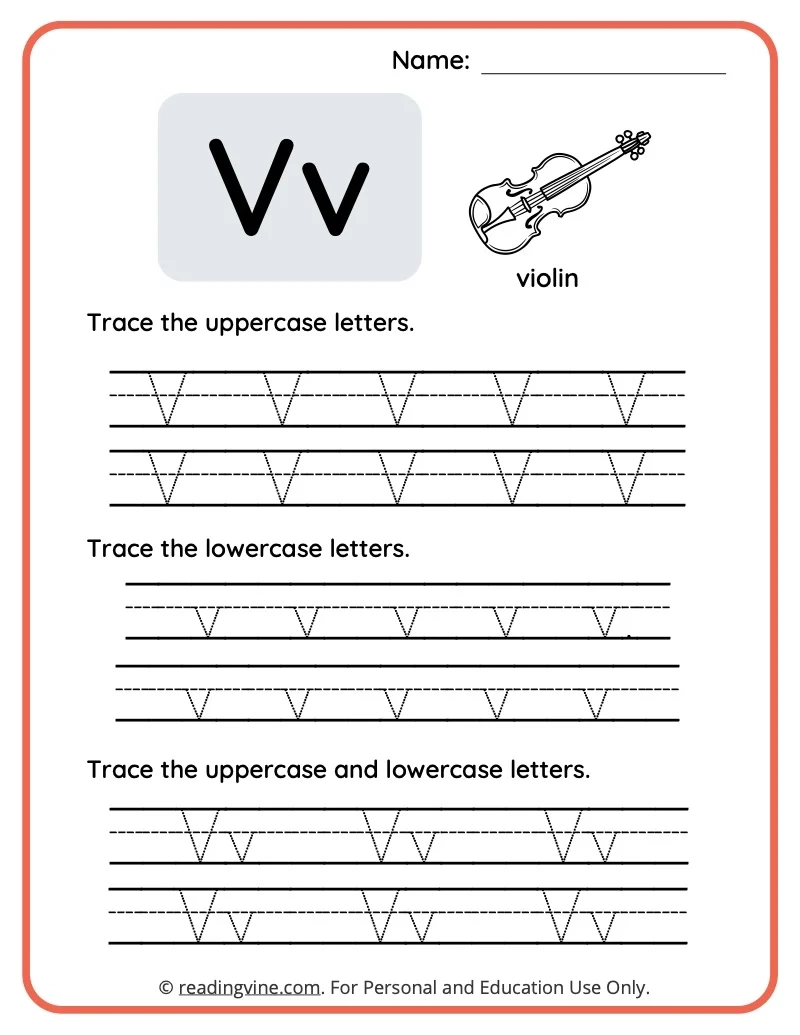Free Printable Letter V Worksheets Preschool