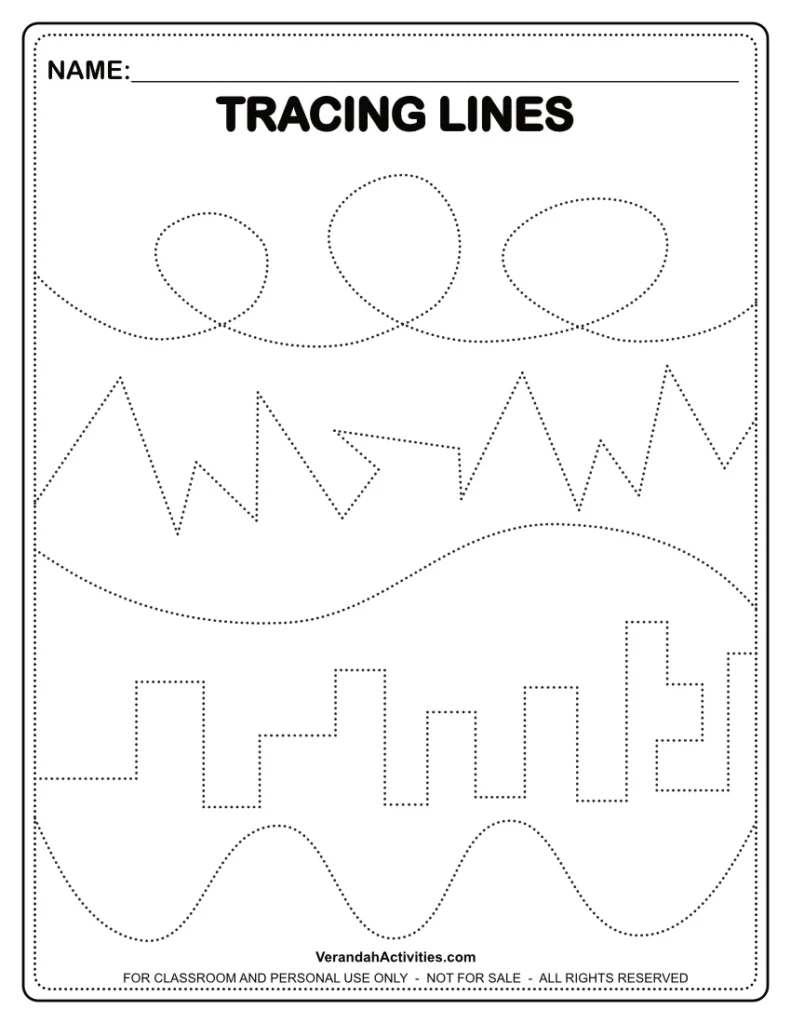 Line Tracing Worksheet Printable
