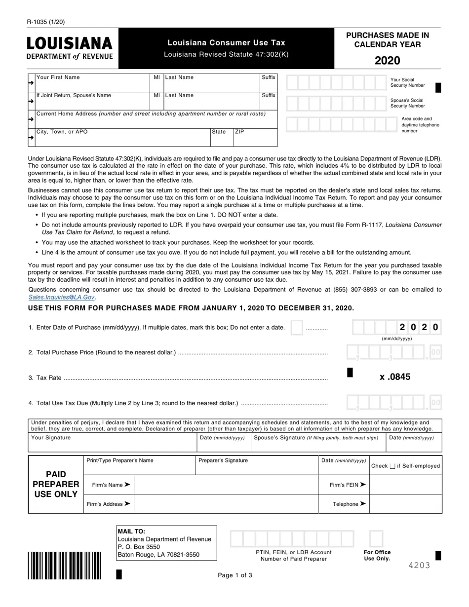 Louisiana State Form L-4