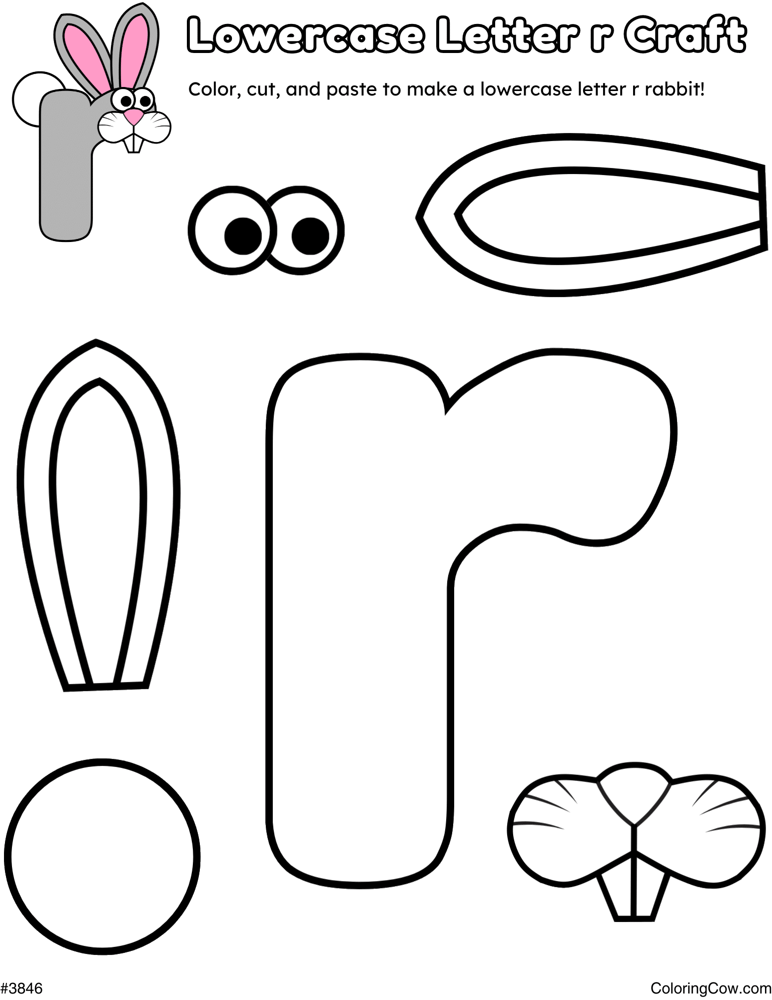 Lowercase Letter R Rabbit Craft