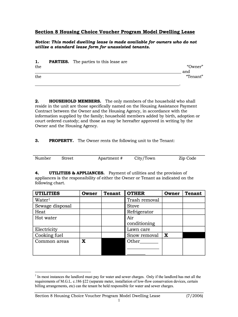 MA Section 8 Housing Choice Voucher Form Fill Online Printable 