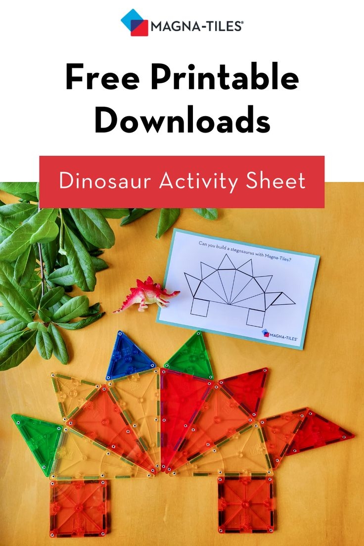 Magna Tiles Free Printable Downloads Dinosaur Activity Sheet