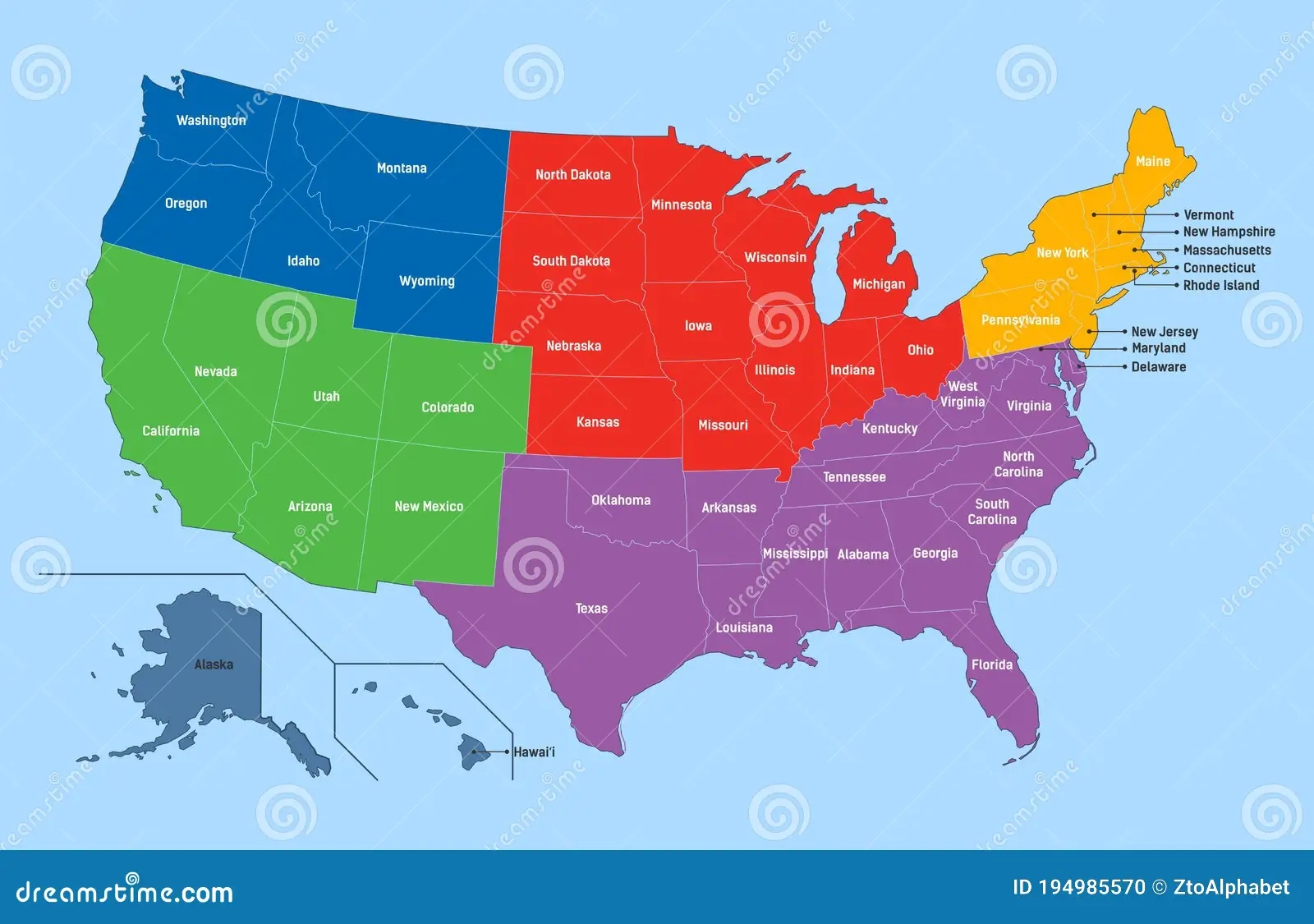 Regions Of The United States Printable