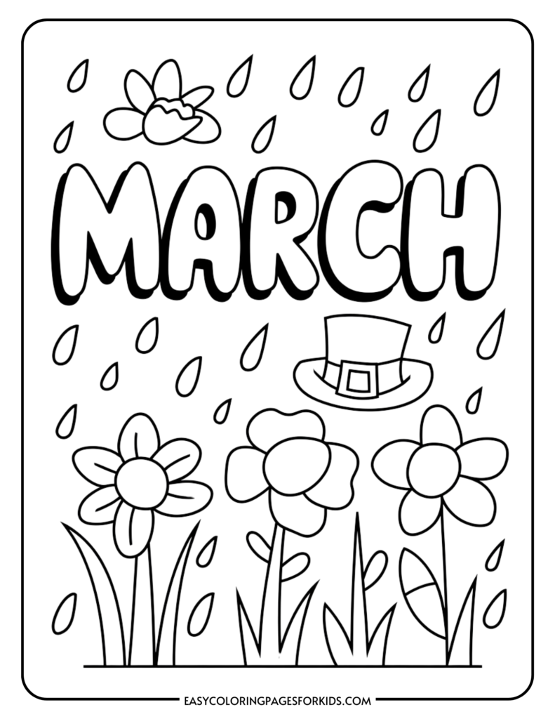 March Coloring Pages For Kids 6 Free PDF Printables Easy 