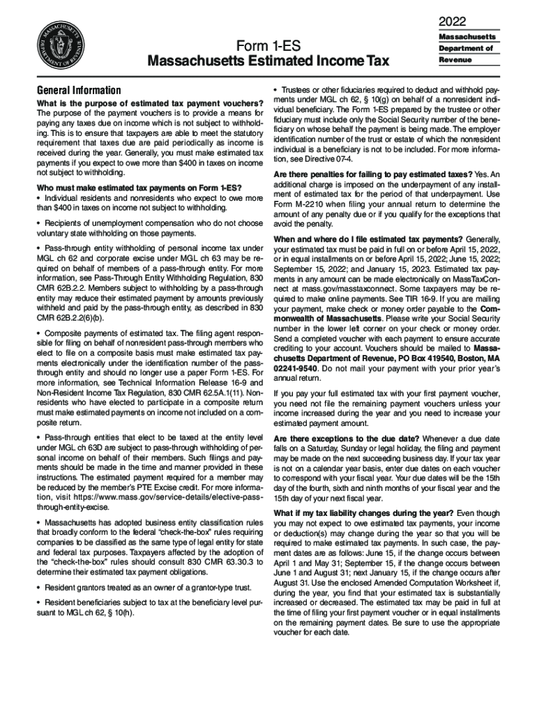 Ma Estimated Tax Form 2025