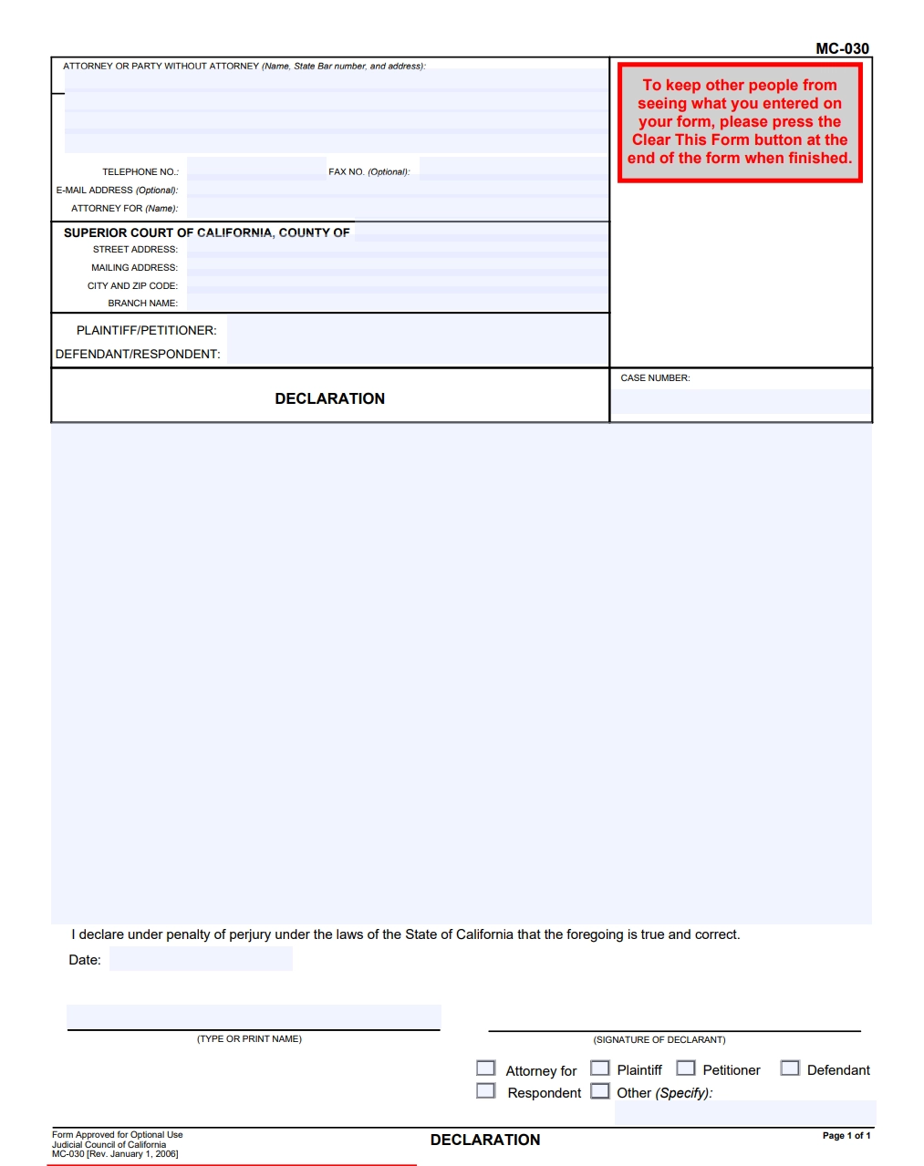 Mc 030 Form