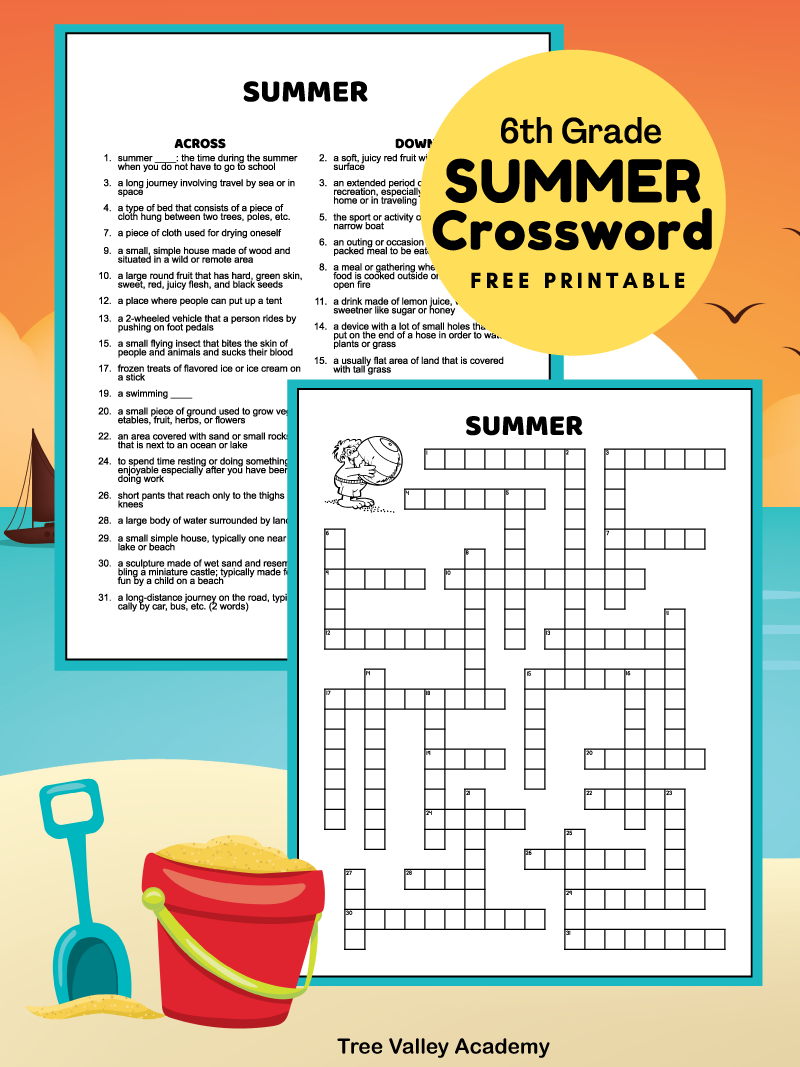Printable Crossword Puzzles Middle School