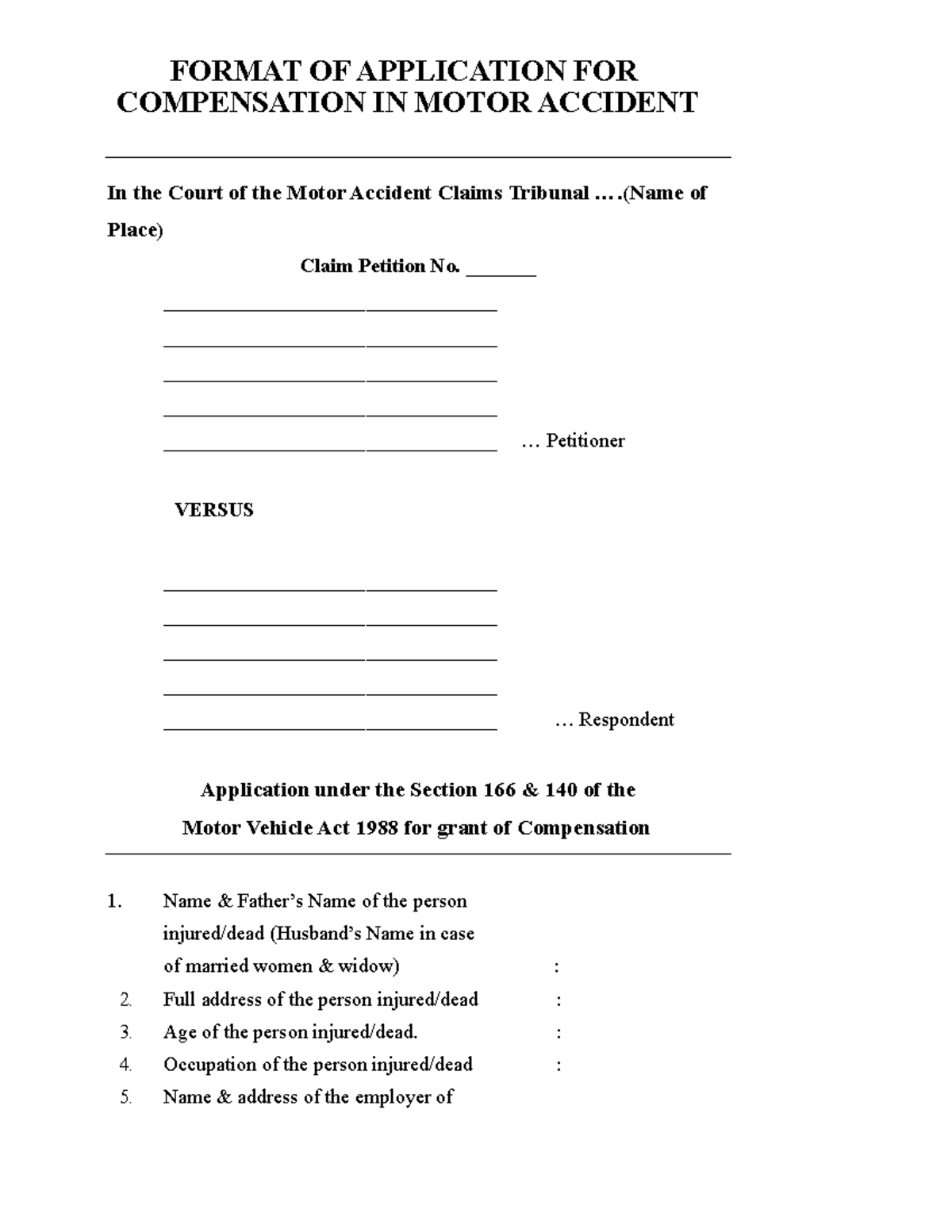 Mv 140 Form Printable