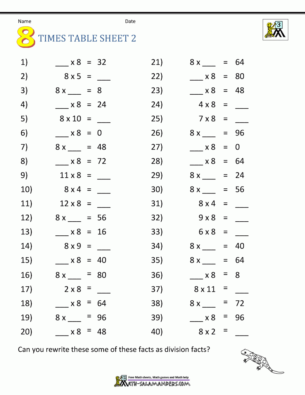 Printable Math Worksheets Free Grade 3
