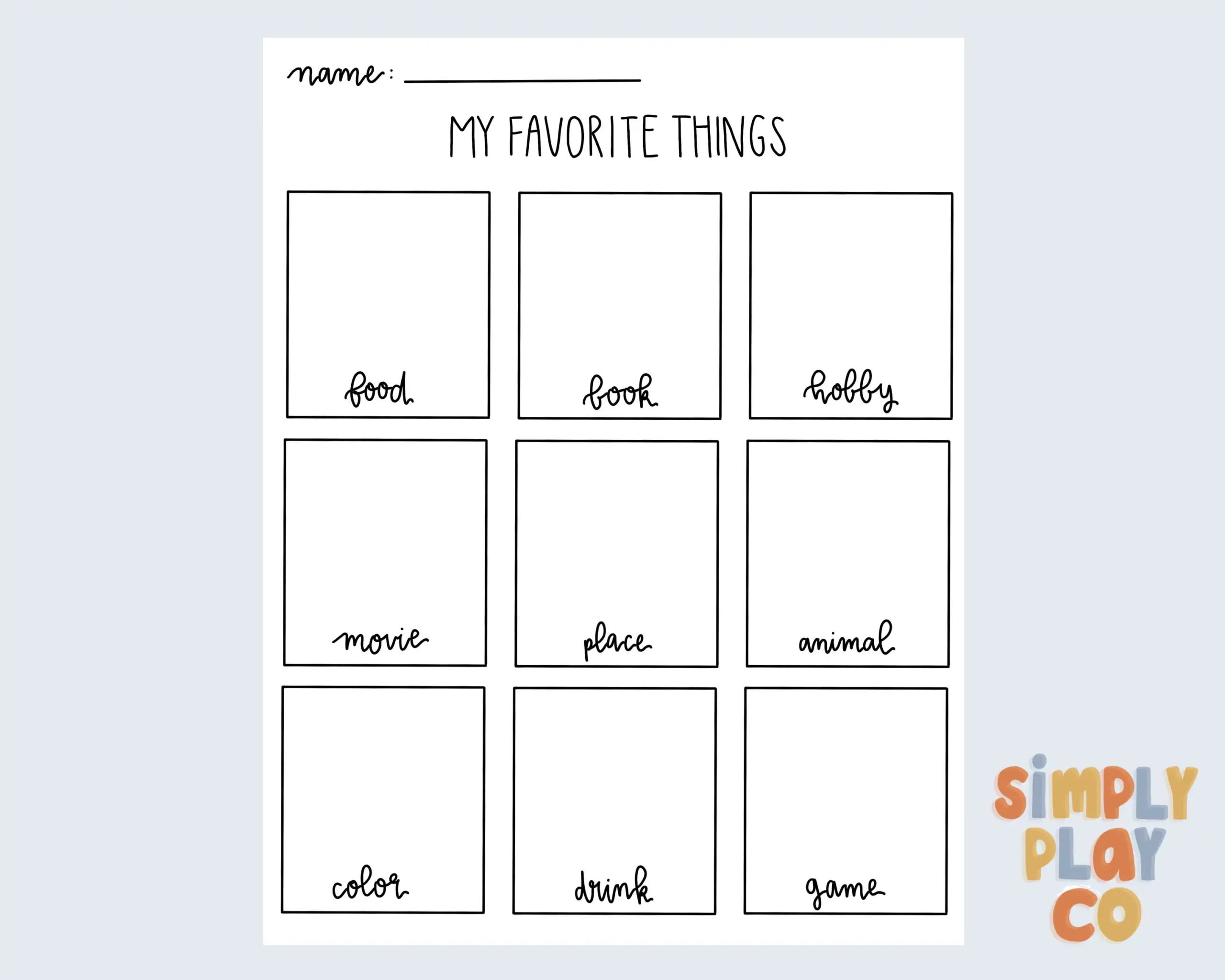My Favorite Things Printable Online Learning Worksheet Kid s 