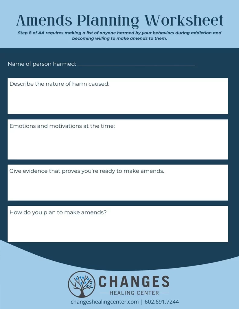 Aa Step 8 Worksheets Printable