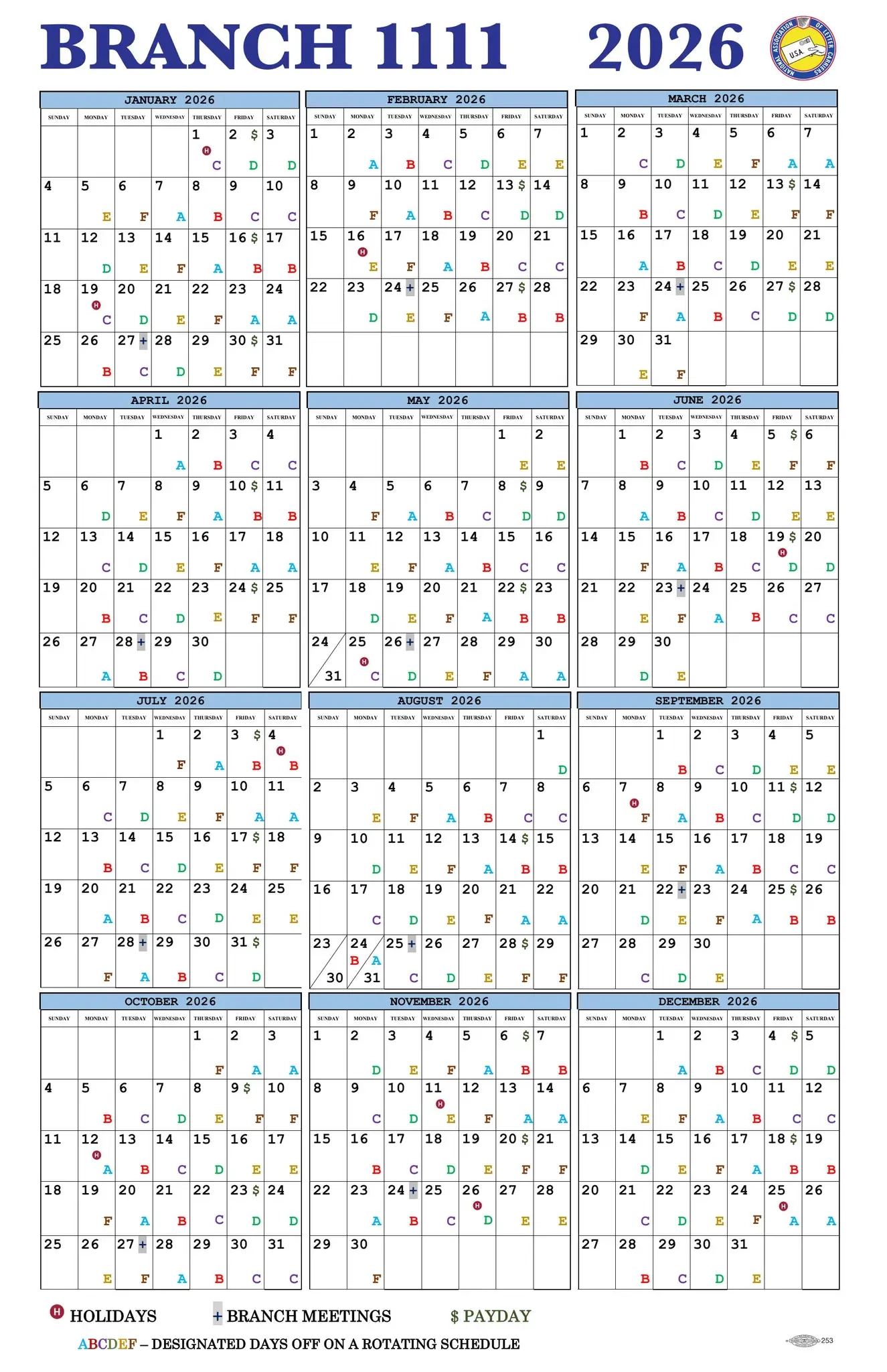 NALC Calendar 2026 PROOF By NALC Branch 1111 Issuu