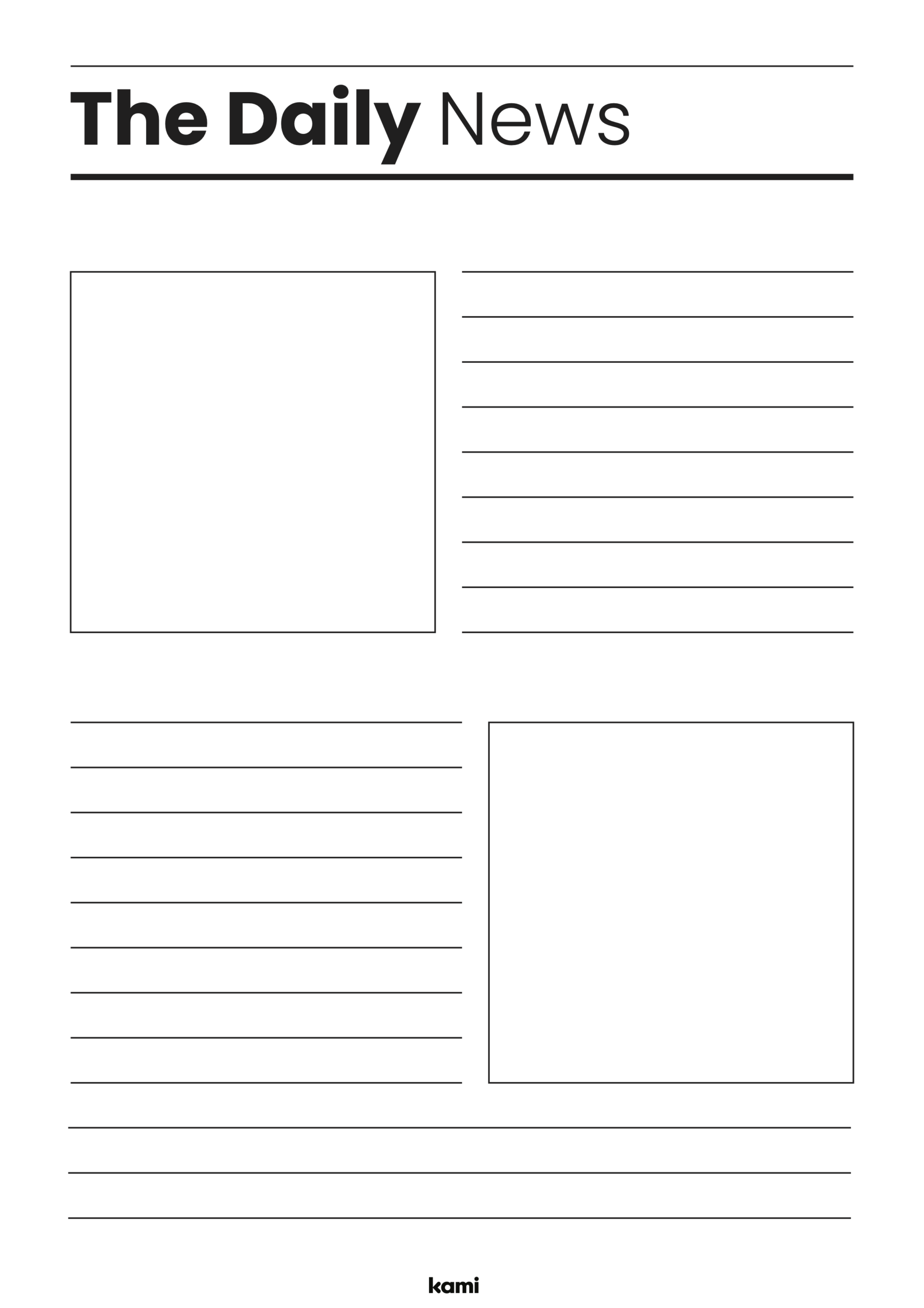 Newspaper Template For Teachers Perfect For Grades 10th 11th 