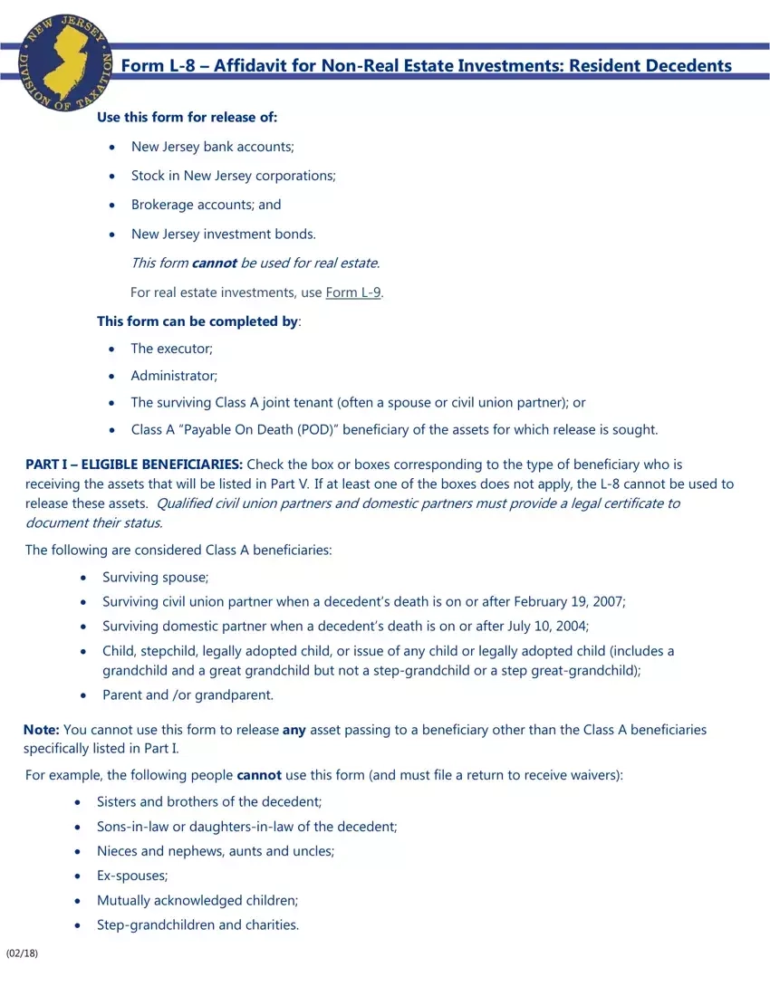 Nj L8 Form Instructions