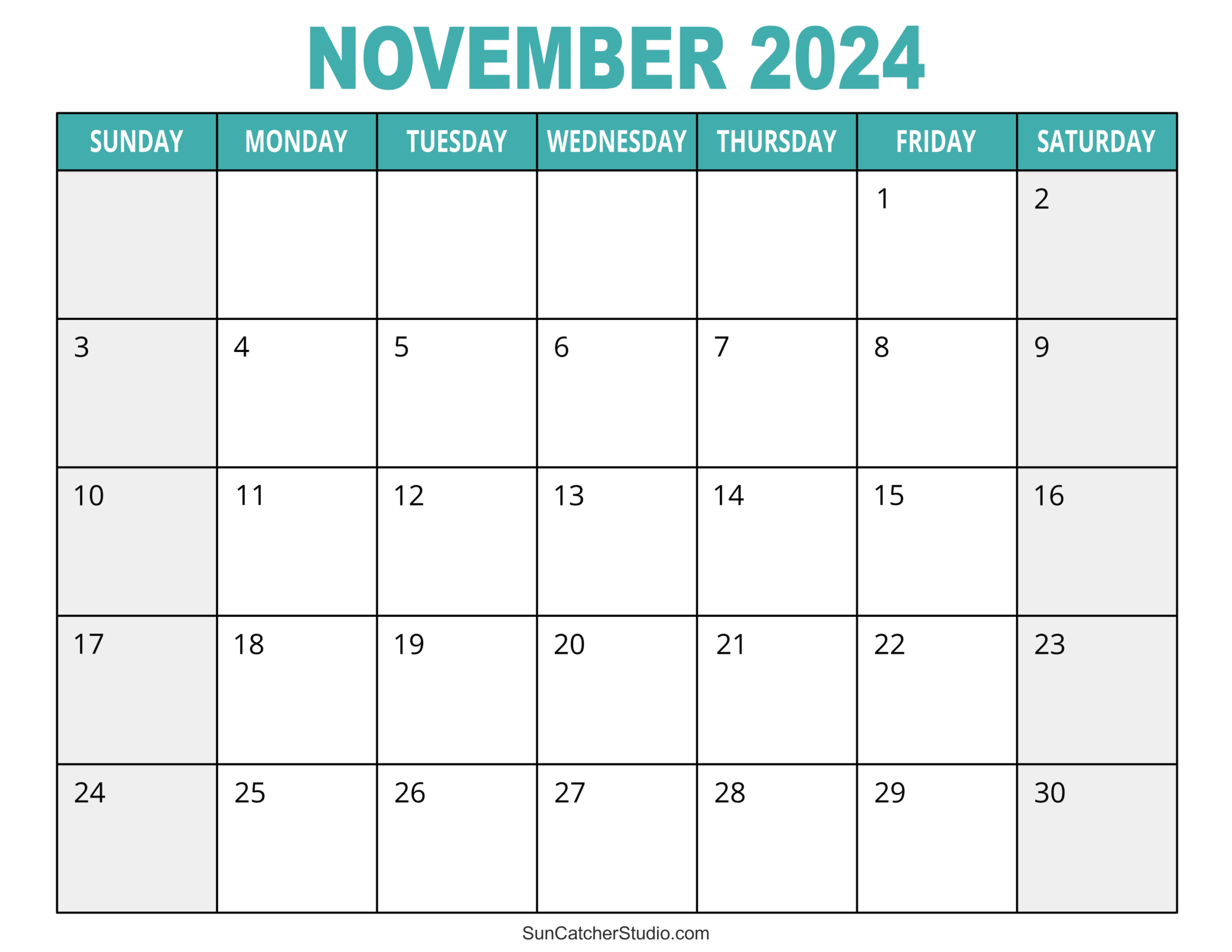 Printable Calendar For November