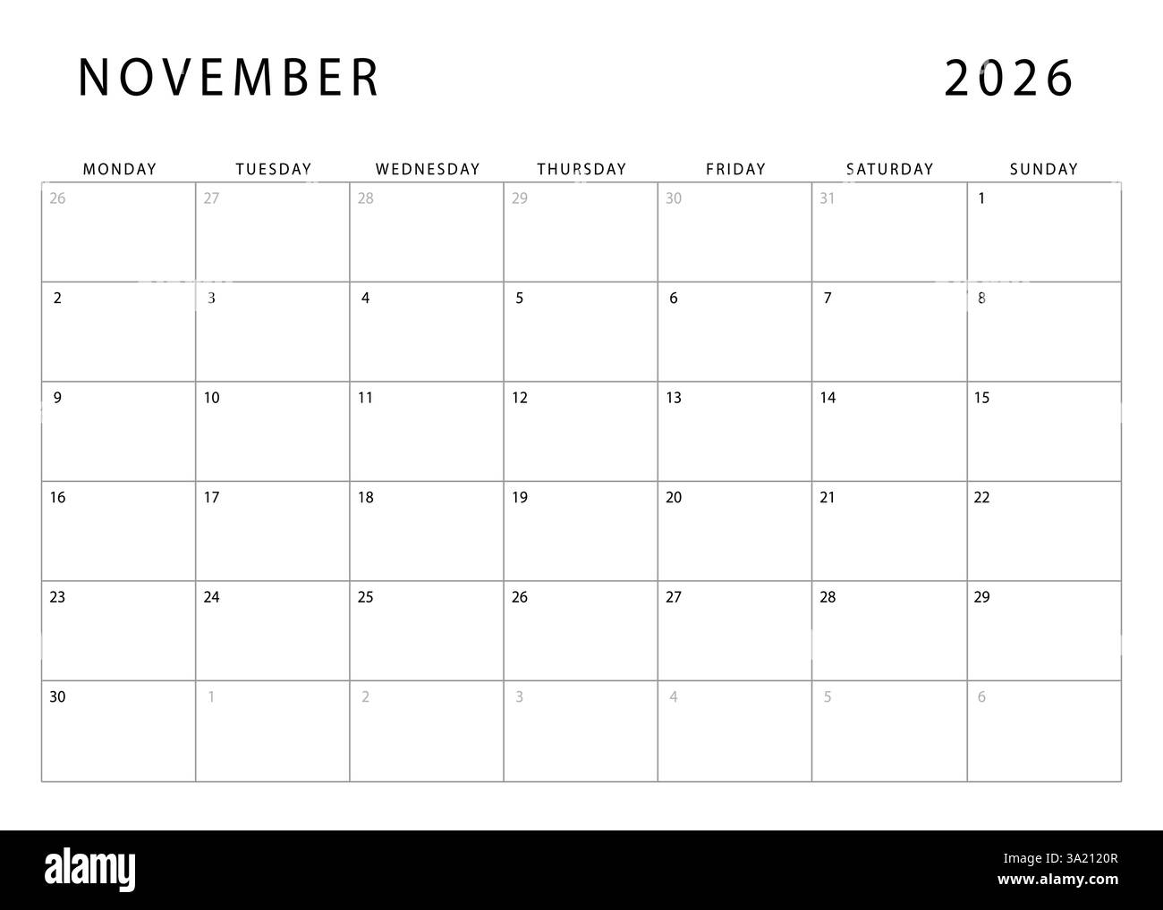 November 2026 Printable Calendar