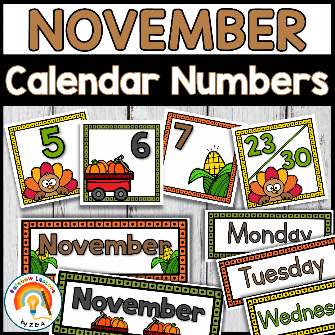November Calendar Numbers Fall Calendar Number Cards Made By 