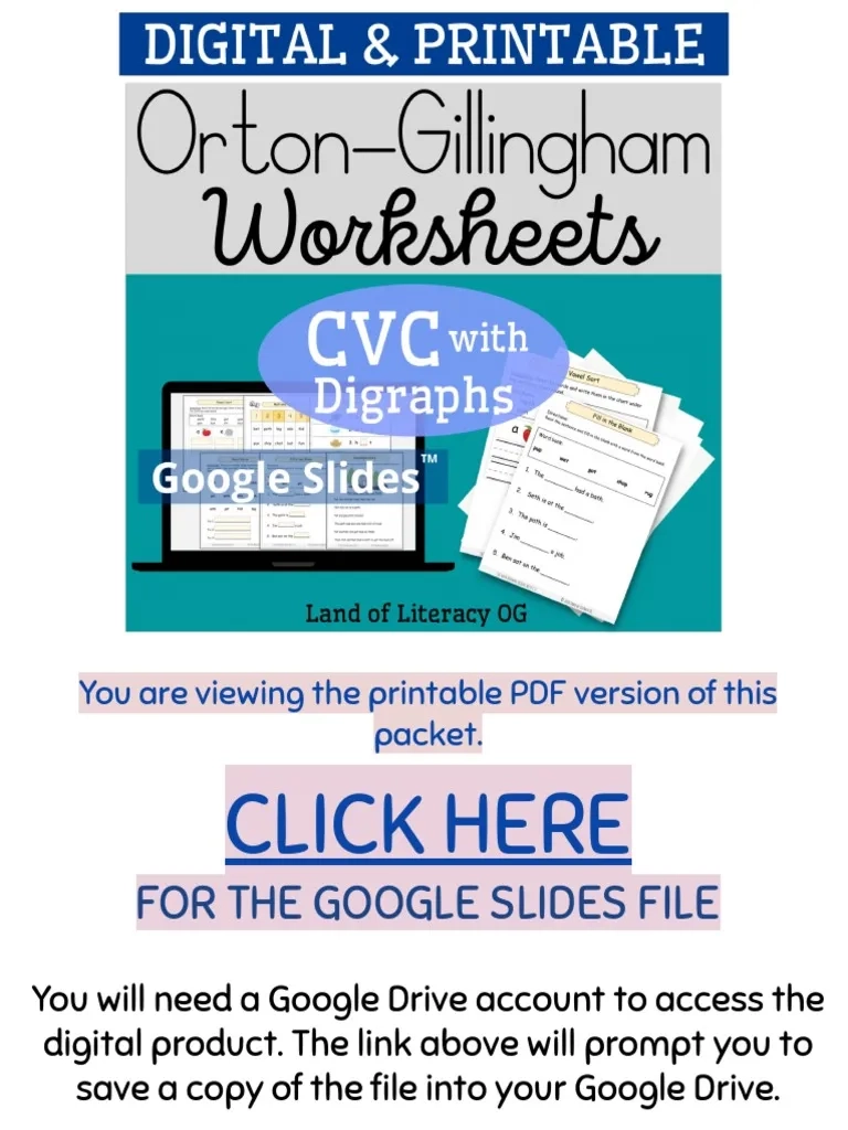 Orton Gillingham Decodable Worksheets PDF Communication