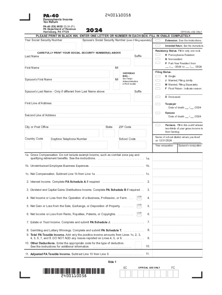 Pa 40 Tax Form Fill Out amp Sign Online DocHub