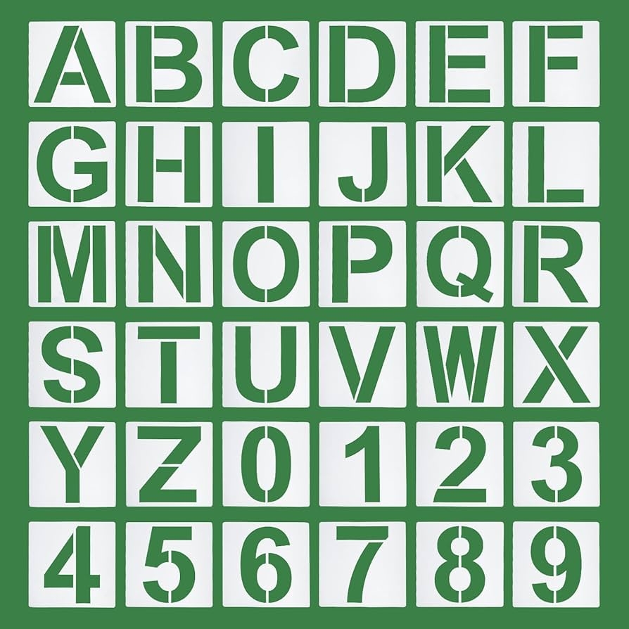 PATIKIL 8 Inch Letter Stencils Number Stencils 36 Pack Reusable 