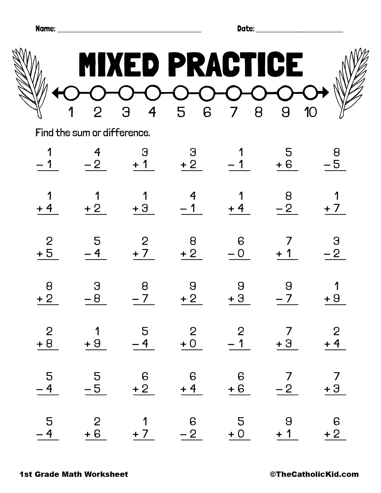 Practice Adding amp Subtracting TheCatholicKid