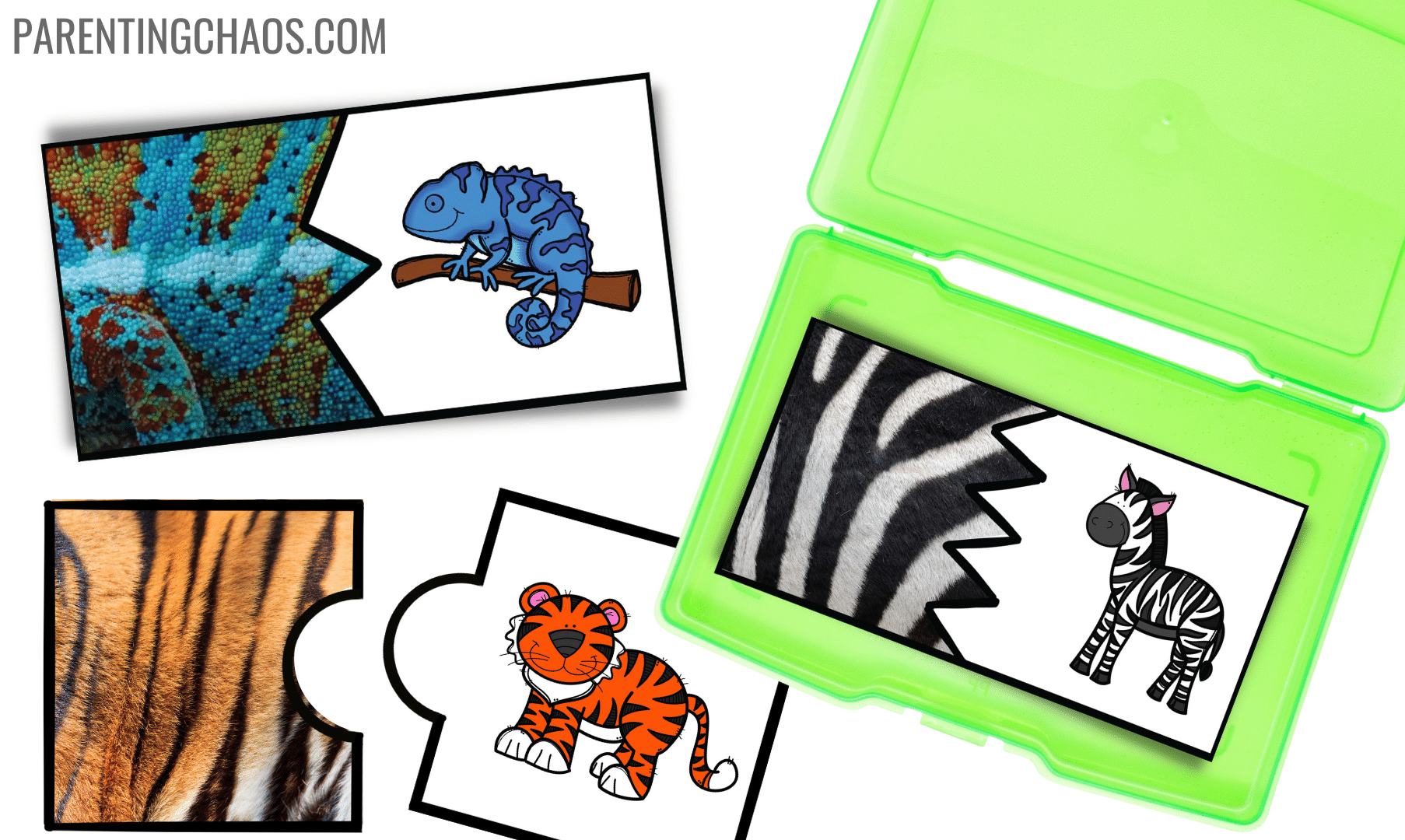 Printable 2 Piece Animal Puzzle For Preschoolers Parenting Chaos