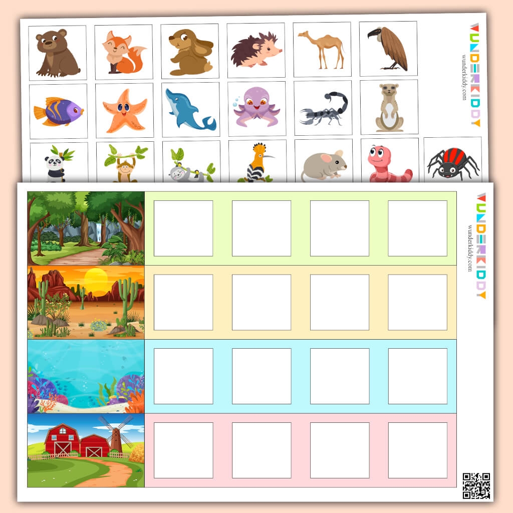 Animal Habitats For Kids Printable