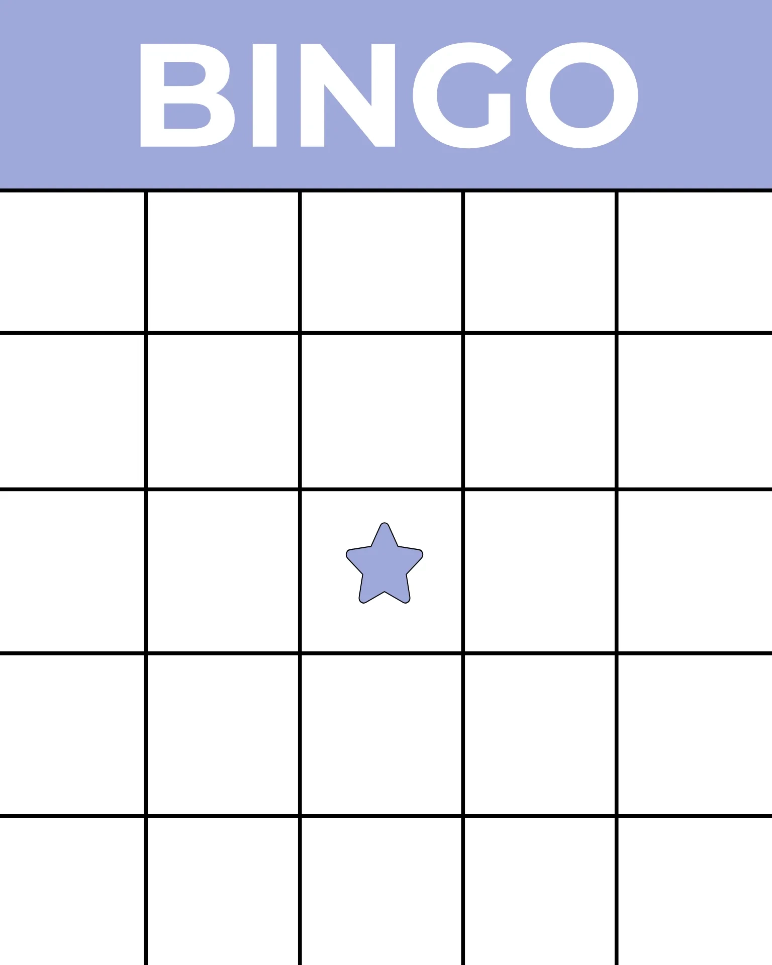 Blank Bingo Template Printable