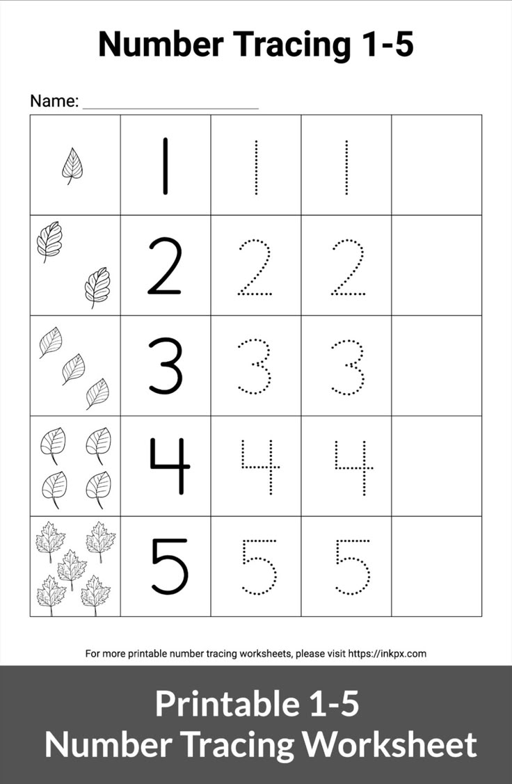 Printable Number Tracing Worksheets