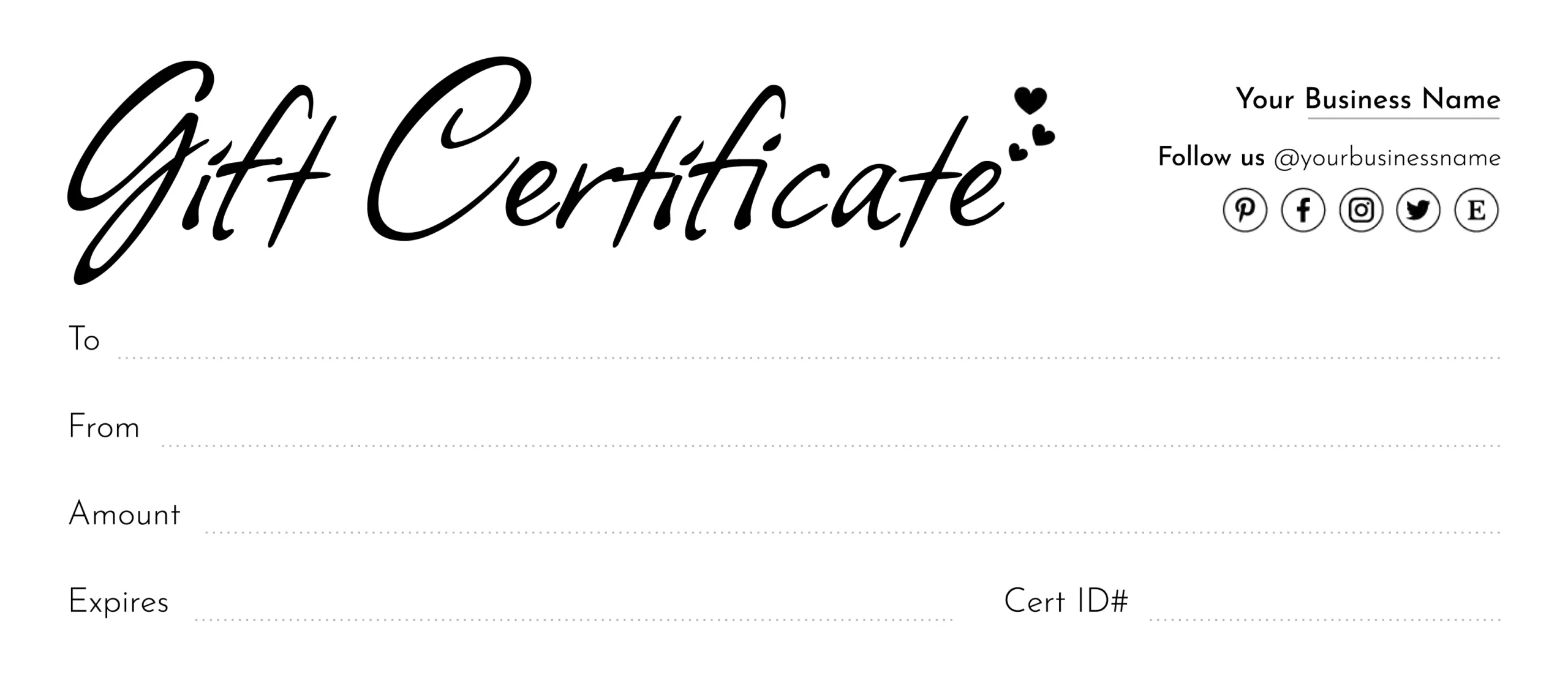 Gift Certificate Template Free Printable