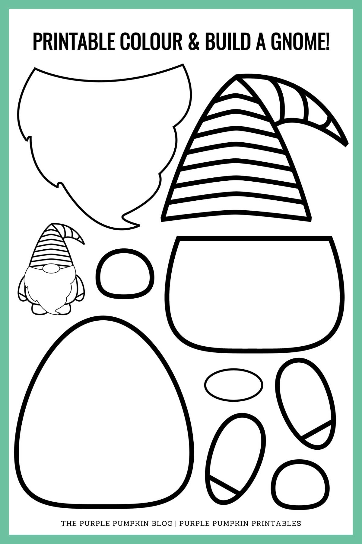 Printable Color amp Build A Christmas Gnome Gonk 